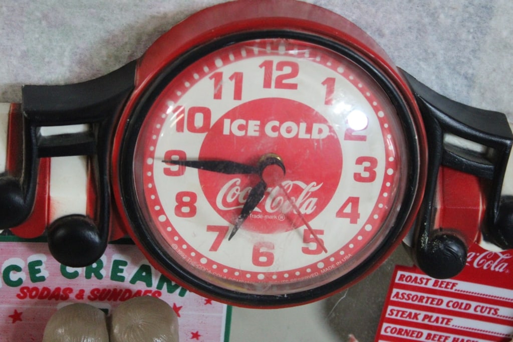 Coca Cola Advertising Thermometer & Diner Clock - 9