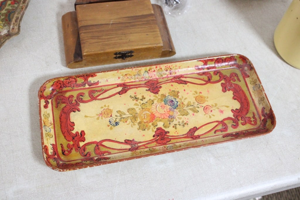 Enamelware, Pewter and Wood Lot - 6