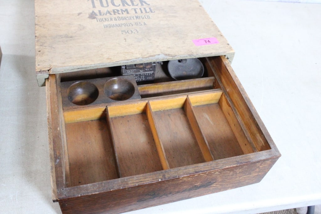 1800's Tucker Alarm Cash Till Under Table Drawer - 4