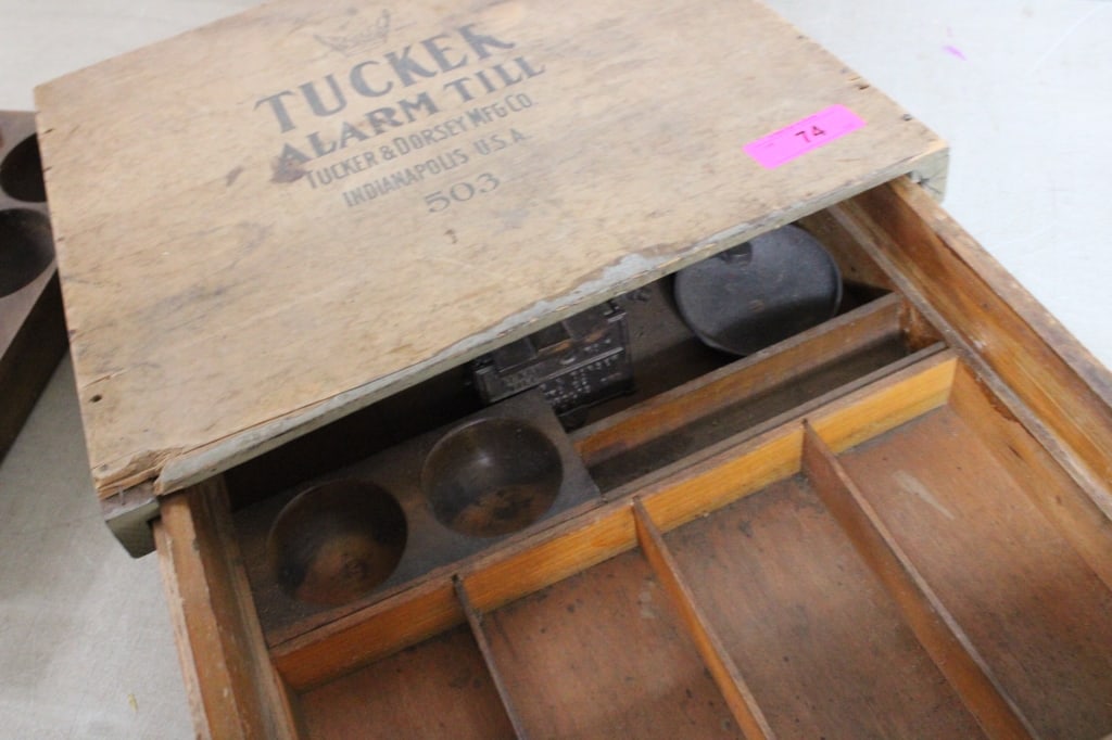 1800's Tucker Alarm Cash Till Under Table Drawer - 5