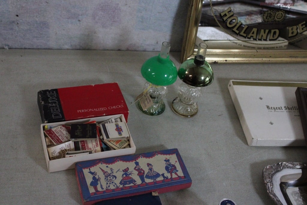 Silver Tray, 2 Bar Signs, Lamps, Matchbooks and - 16