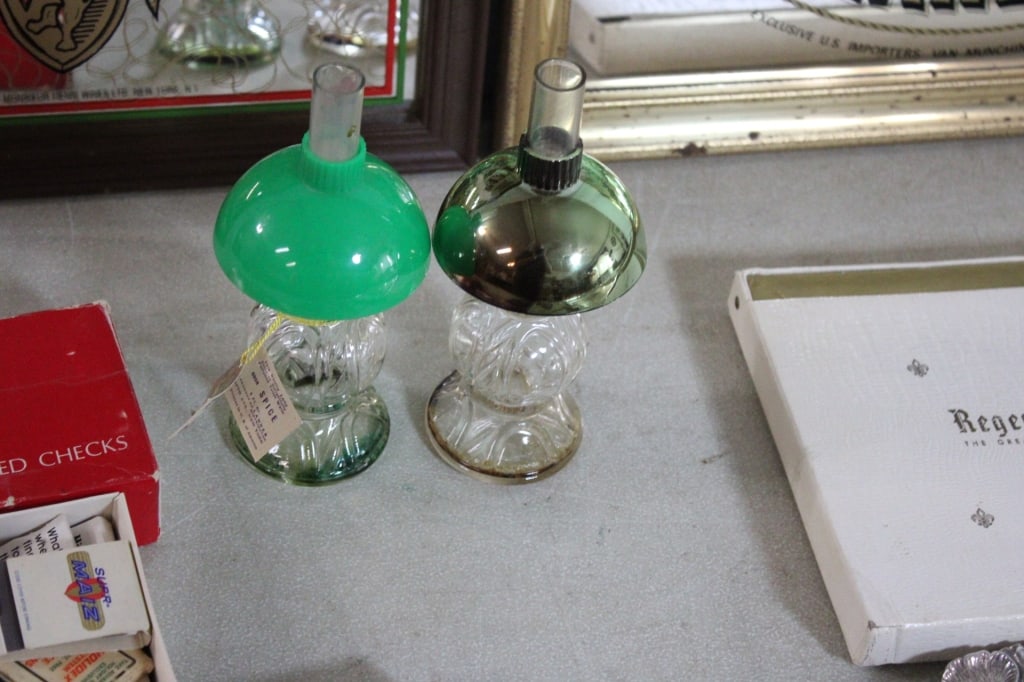 Silver Tray, 2 Bar Signs, Lamps, Matchbooks and - 2