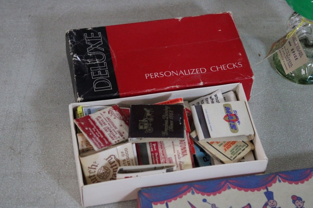 Silver Tray, 2 Bar Signs, Lamps, Matchbooks and - 3