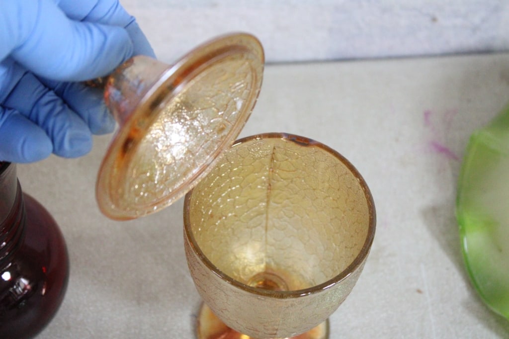 Uranium, Jadeite, Carnival Glass, Lamp Shades - 16