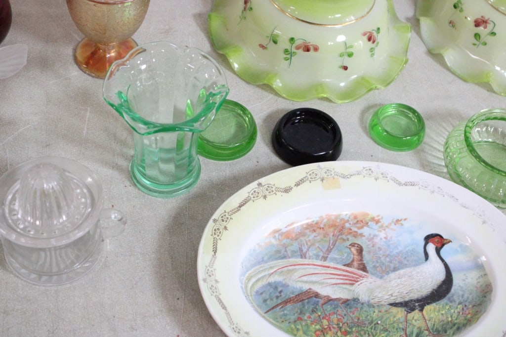 Uranium, Jadeite, Carnival Glass, Lamp Shades - 7