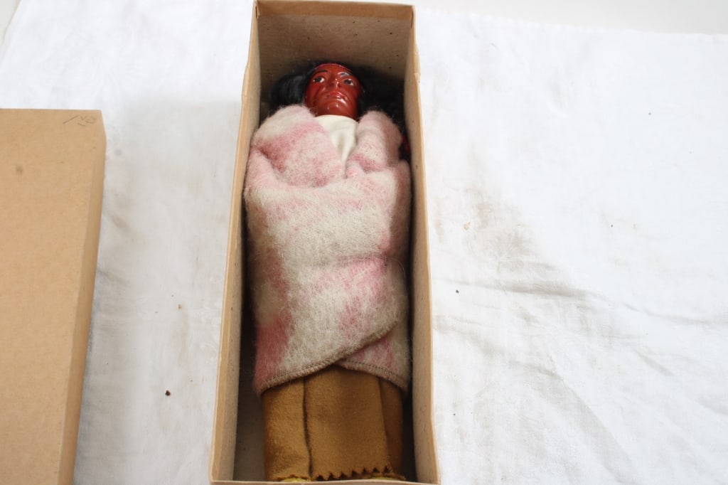 12" Old Indian Skookum Doll w/Blanket in Box - 10