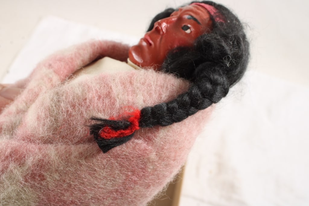 12" Old Indian Skookum Doll w/Blanket in Box - 7