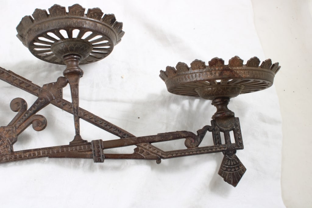 Eastlake Style Swing Arm Double Lamp Holder - 4