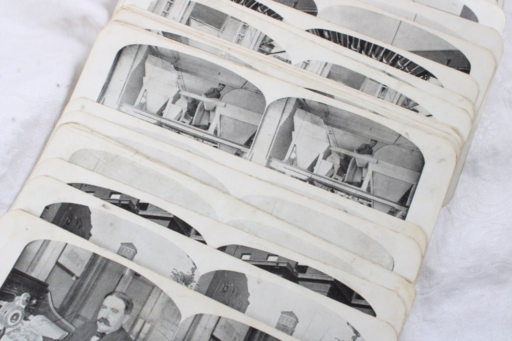 Stereo viewer & Complete 50 Sears Roebuck Cards - 8