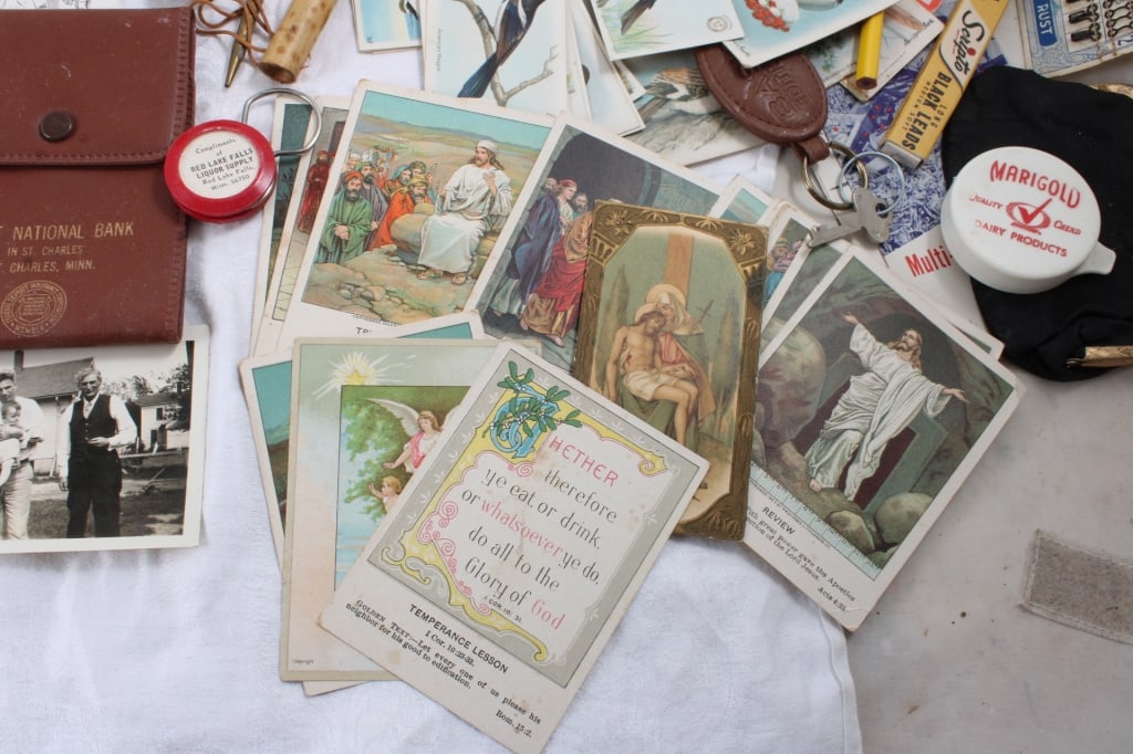 Shoe Box Full of Ephemera and Small Collectibles - 17