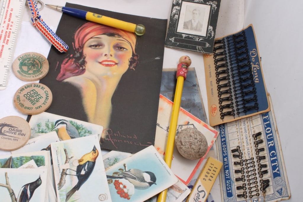 Shoe Box Full of Ephemera and Small Collectibles - 20