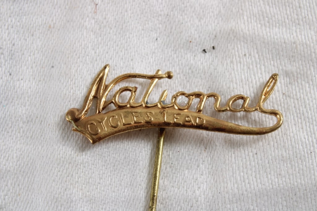1890-1916 "National Cycles Lead" Bicycle Pin - 2