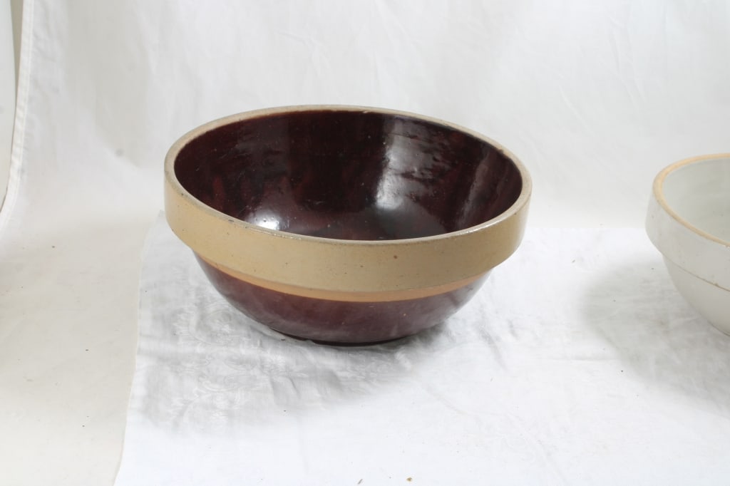 2 Stoneware Mixing Bowls - 10