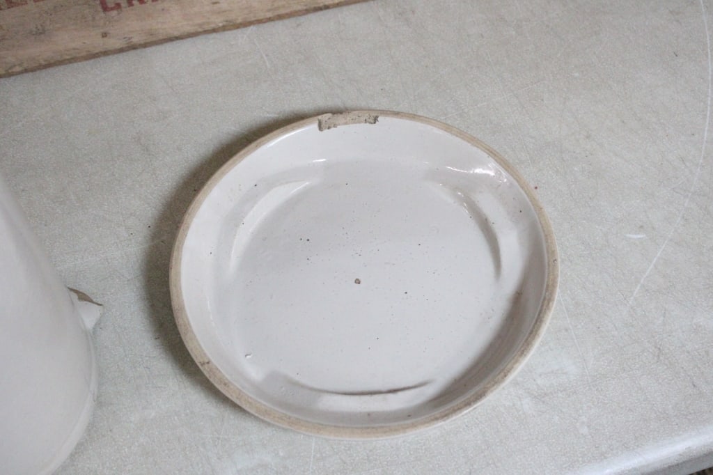 3 Stoneware Chicken Feeders & Advertising Crate - 13