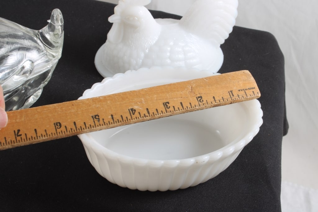 2 Milk Glass Hen on Nest & 1 Glass Duck on Nest - 14