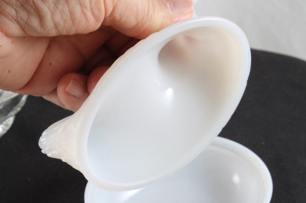 2 Milk Glass Hen on Nest & 1 Glass Duck on Nest - 4