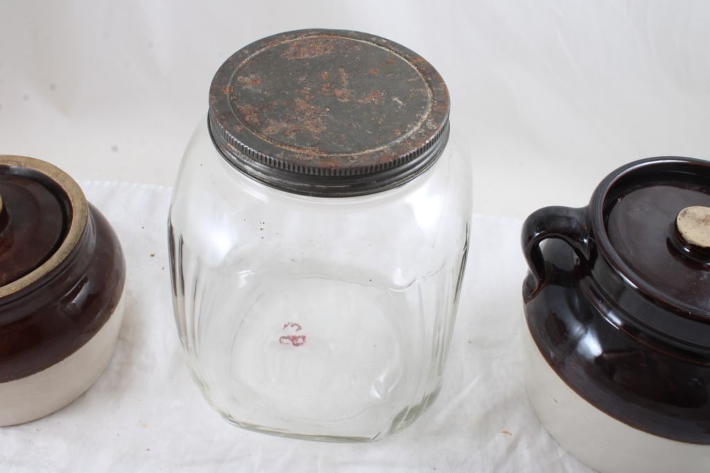 Hoosier Jar, 2 Red Wing & Other Bean Pots - 8