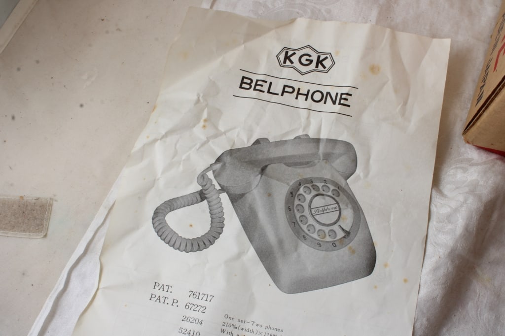1970 Japan KGK Set Red Belphone Battery Telephones - 14