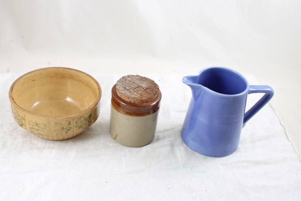 Yellowware Bowl, Milk Pitcher & Moira Crock (1 of 20)