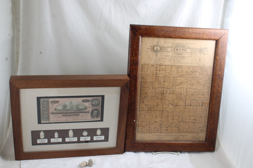 Confederate Currency & Bullets and Waseca Plat Map (1 of 19)