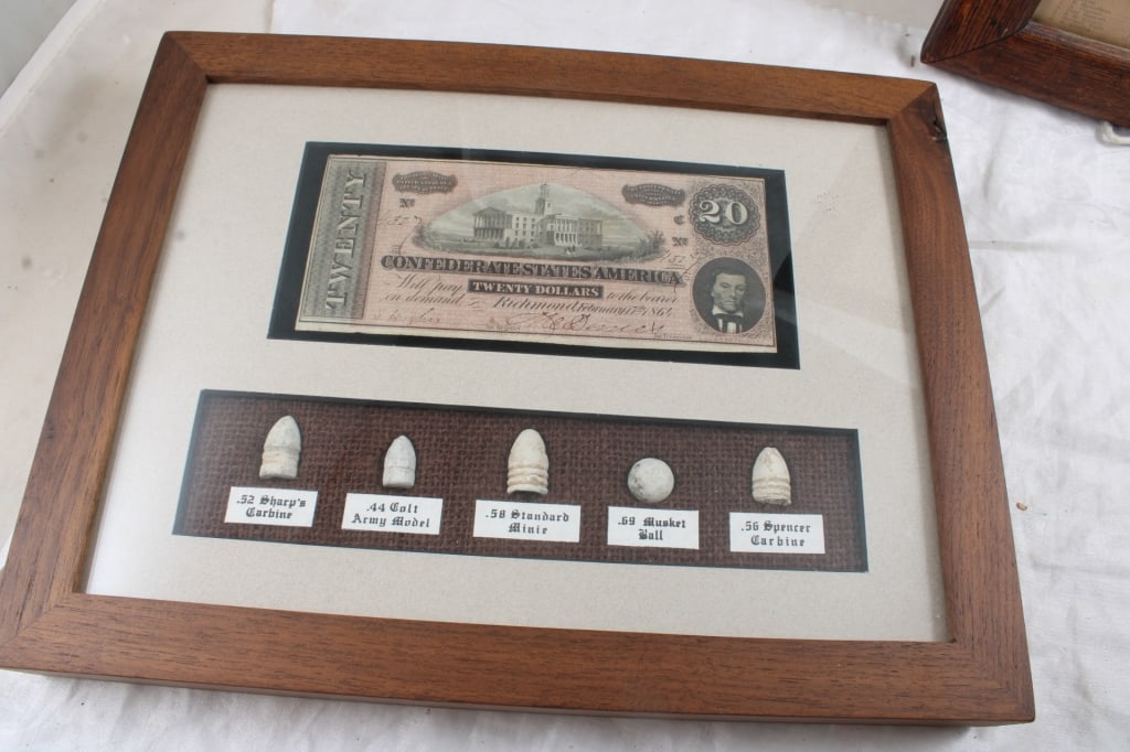 Confederate Currency & Bullets and Waseca Plat Map - 4