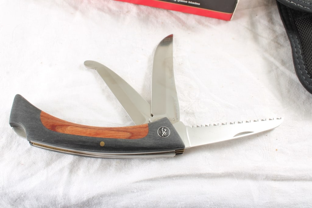 Browning Big Game 3 Blade Knife with Sheath - 2