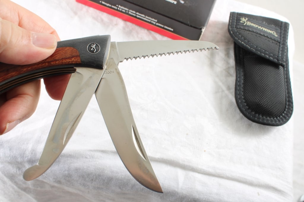 Browning Big Game 3 Blade Knife with Sheath - 3