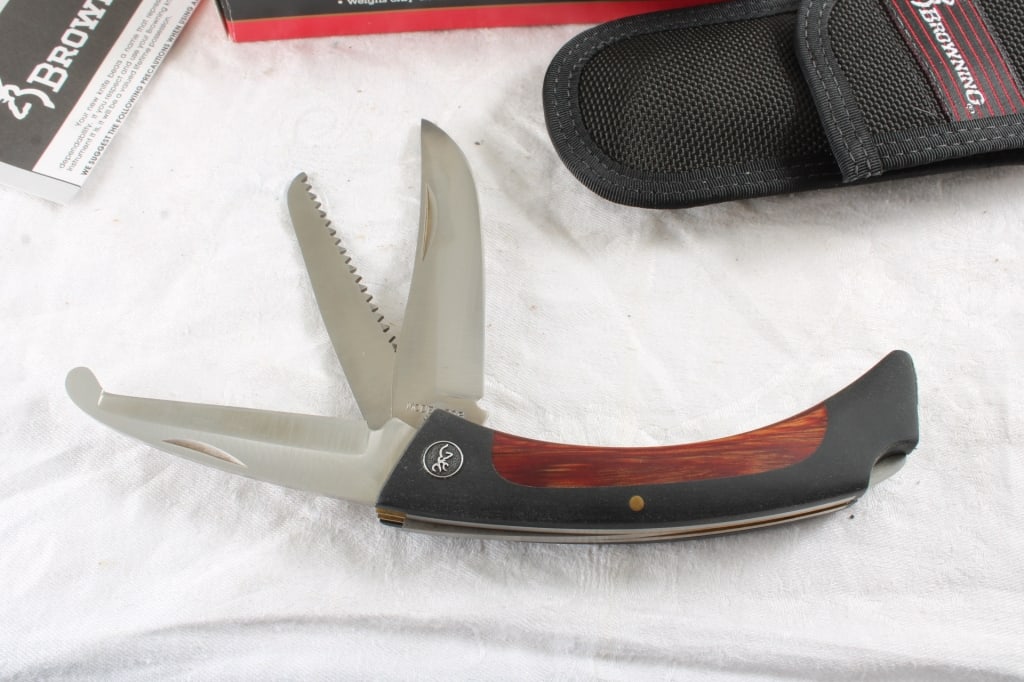 Browning Big Game 3 Blade Knife with Sheath - 4