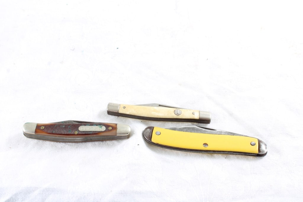 3 Folding Knives Ideal, Schrade Old Time, Imperial - 16