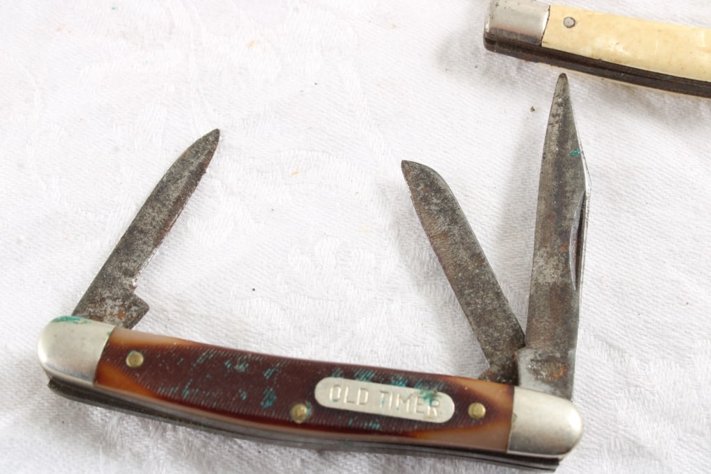 3 Folding Knives Ideal, Schrade Old Time, Imperial - 2