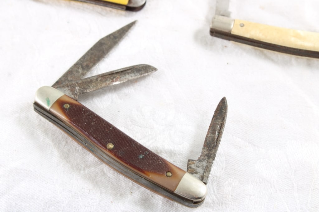 3 Folding Knives Ideal, Schrade Old Time, Imperial - 5