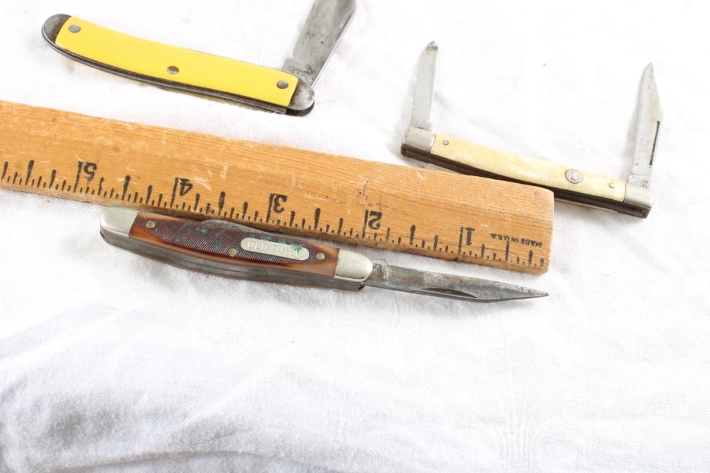 3 Folding Knives Ideal, Schrade Old Time, Imperial - 6
