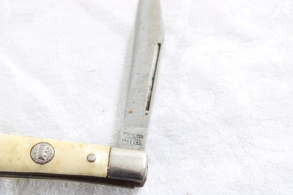 3 Folding Knives Ideal, Schrade Old Time, Imperial - 8