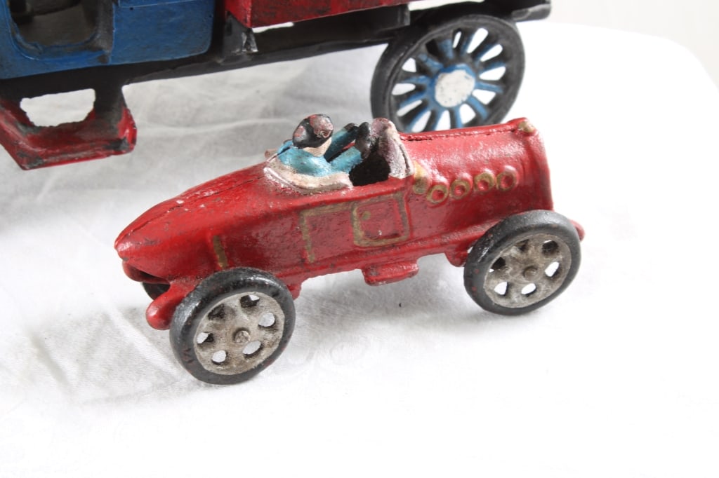 2 Cast Iron Toys C Cap Truck & Race Car - 3