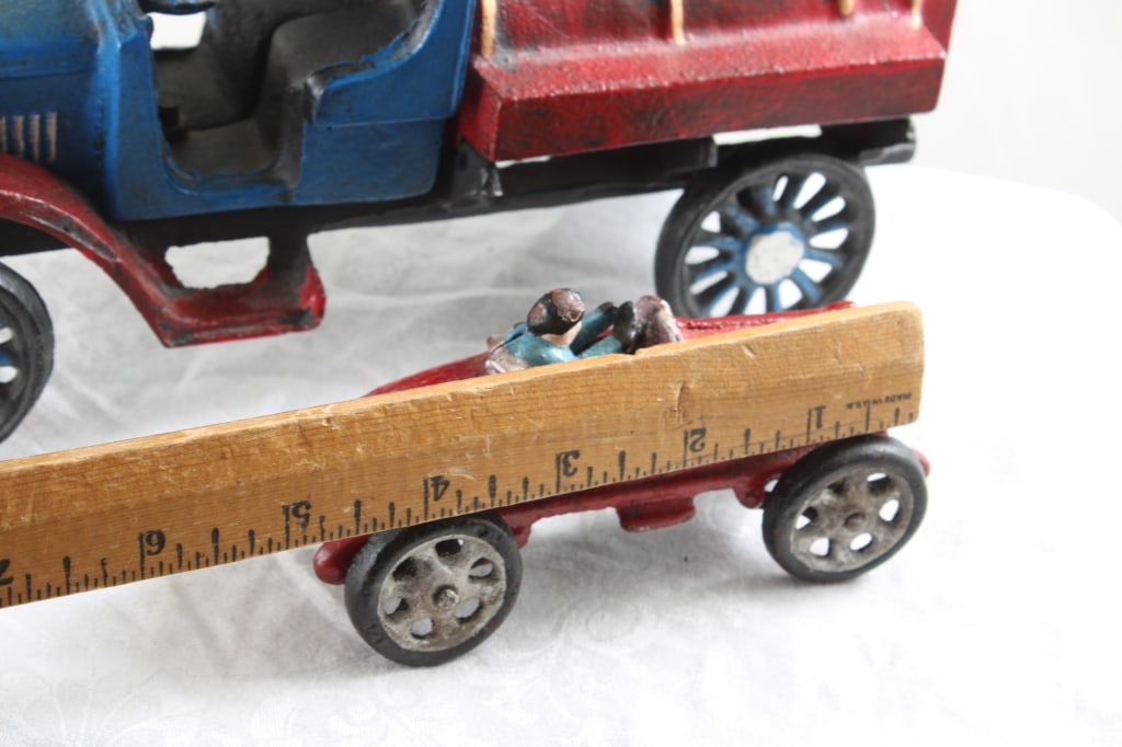 2 Cast Iron Toys C Cap Truck & Race Car - 4