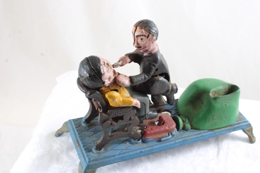 Reproduction Cast Iron Mechanical Dentist Bank - 9