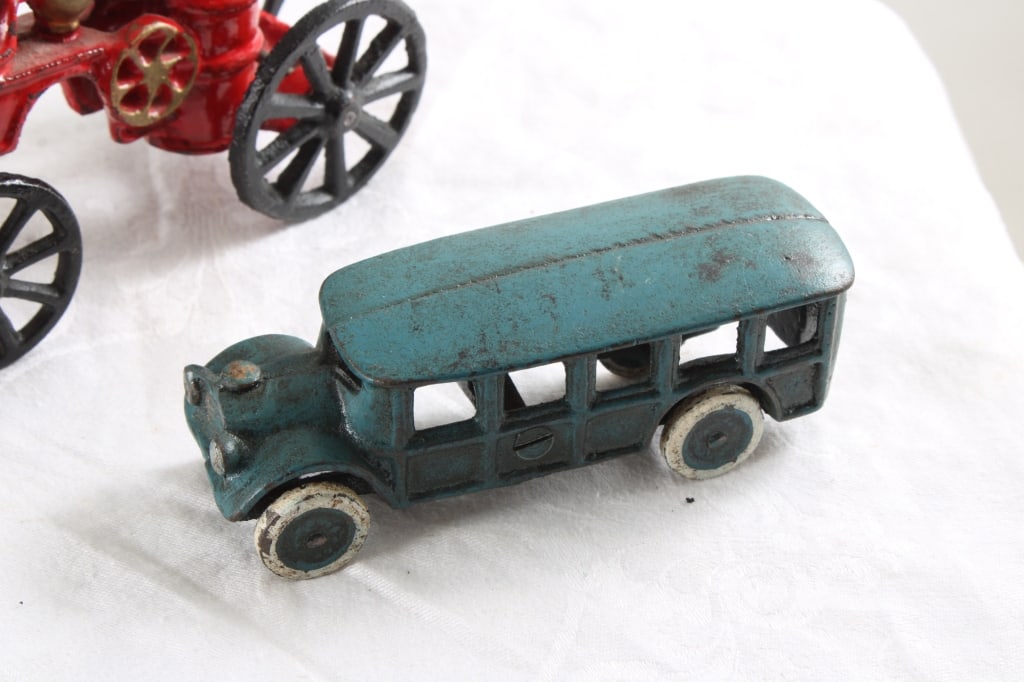 Cast Iron Horse Drawn Fire Pumper, & Touring Bus - 2
