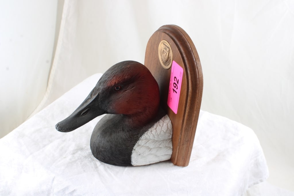 Duck's Unlimited Canvasback Wood Bookends - 11