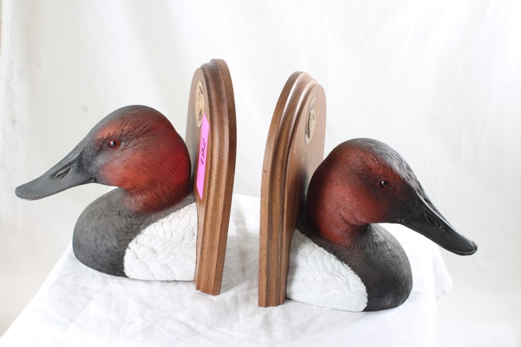 Duck's Unlimited Canvasback Wood Bookends (1 of 13)