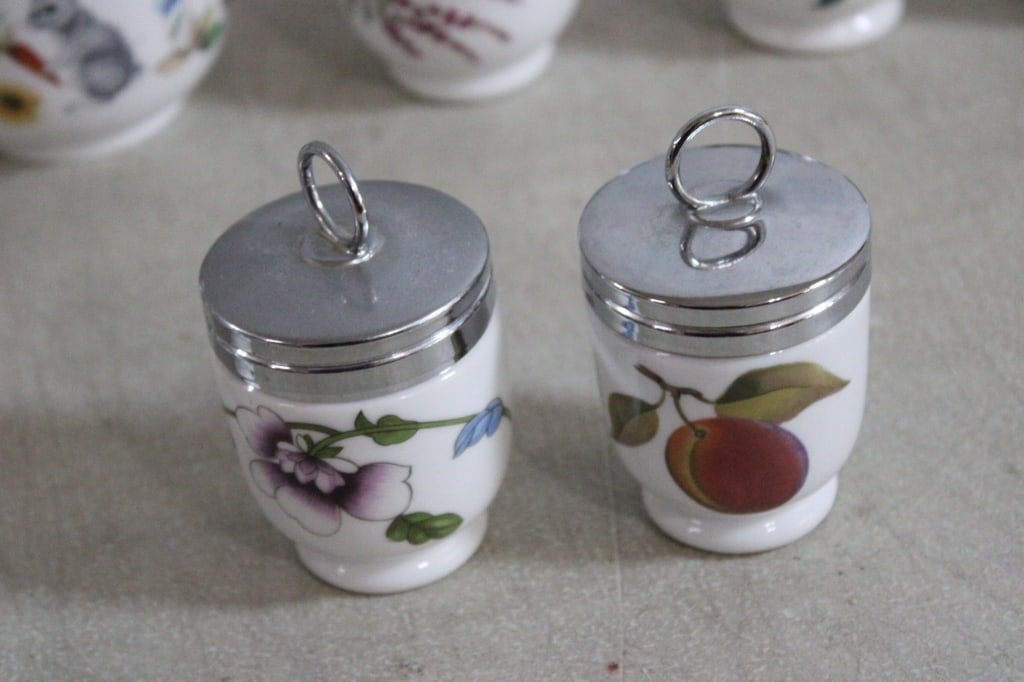10 Royal Worcester England Egg Coddlers - 7