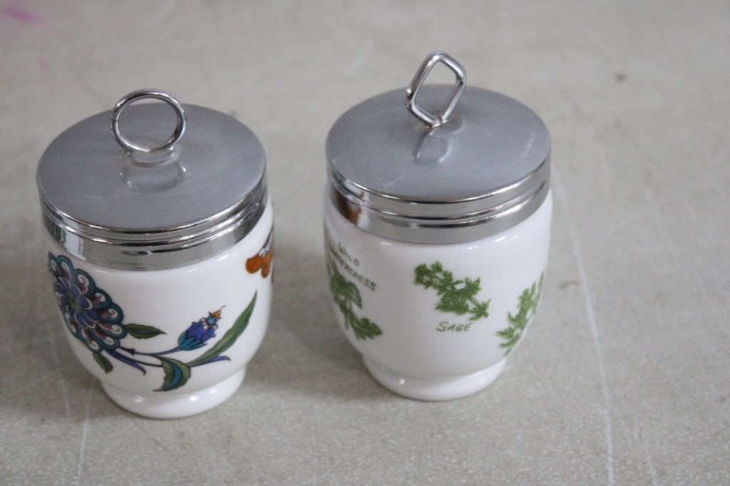 10 Royal Worcester England Egg Coddlers - 9