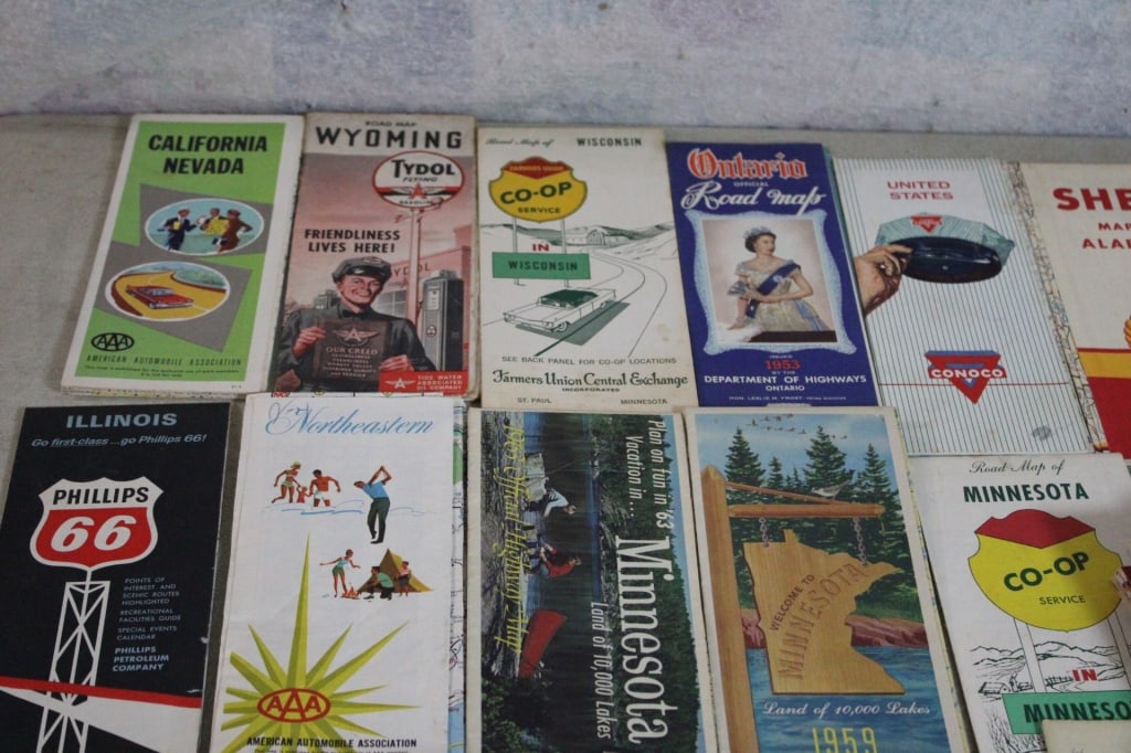 90 Mid-Century Gas & Oil Road Maps - 2