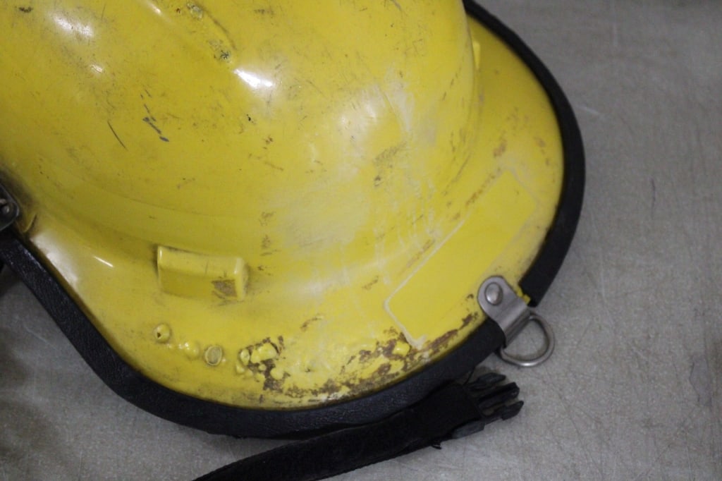Bullard Fireman Helmet, Clothing, Boots in Tote - 14