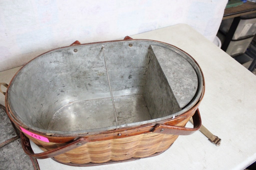 Hawkeye Refrigerator Wooden Wicker Picnic Basket - 15