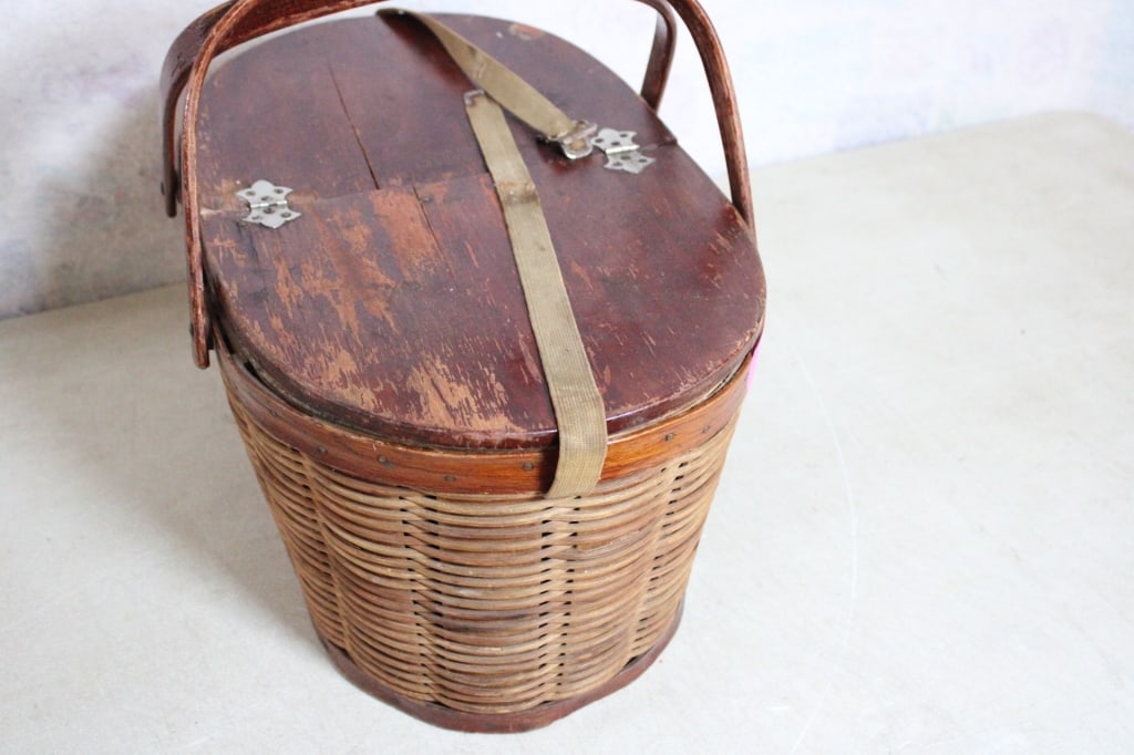 Hawkeye Refrigerator Wooden Wicker Picnic Basket - 5