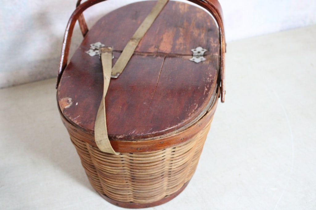 Hawkeye Refrigerator Wooden Wicker Picnic Basket - 7