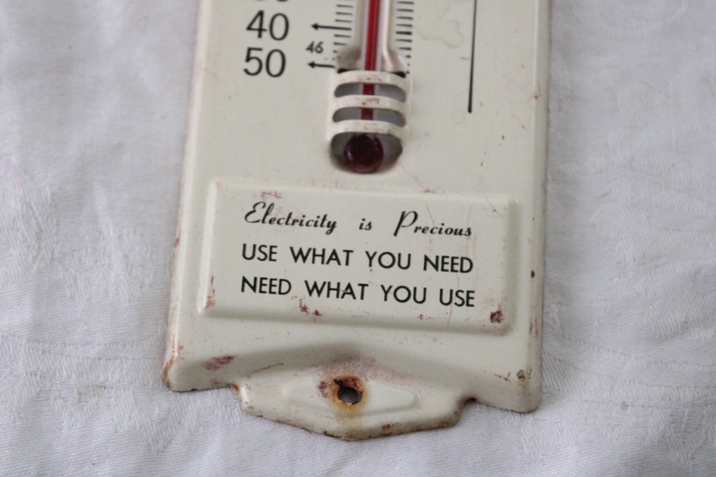 Adv Thermometer, Brass Bells, Wood Cheese Box - 13
