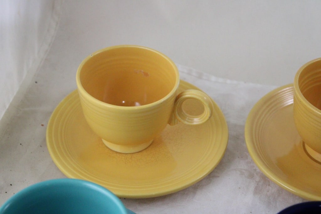 Fiesta Ware 10 Cups and Saucers - 10