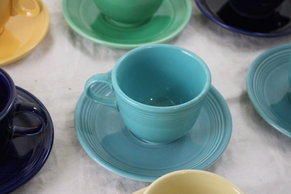 Fiesta Ware 10 Cups and Saucers - 5