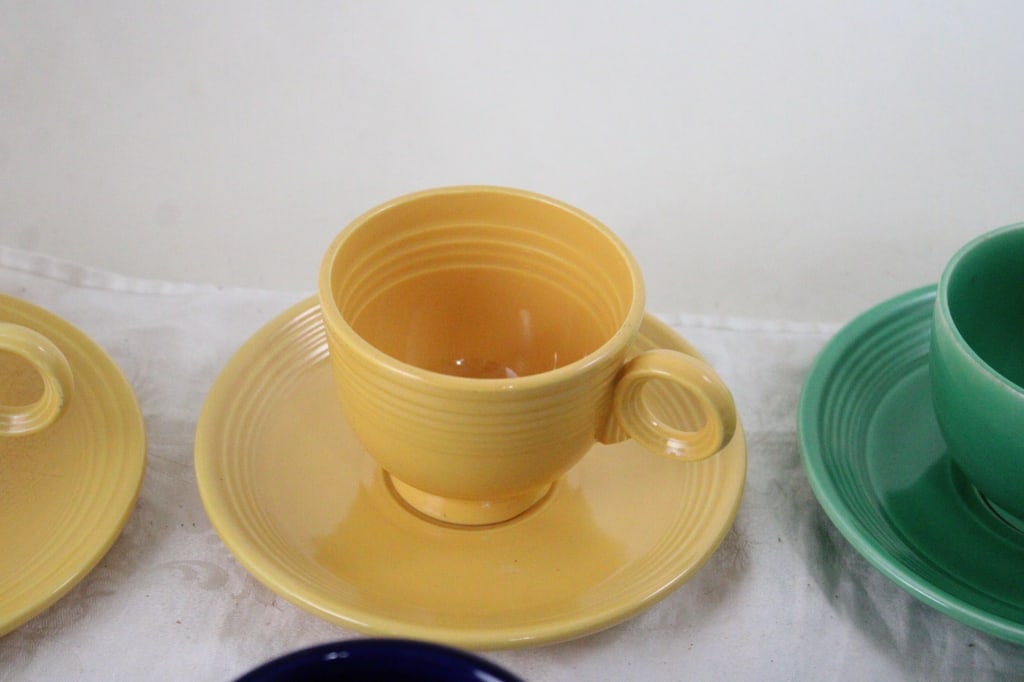 Fiesta Ware 10 Cups and Saucers - 9